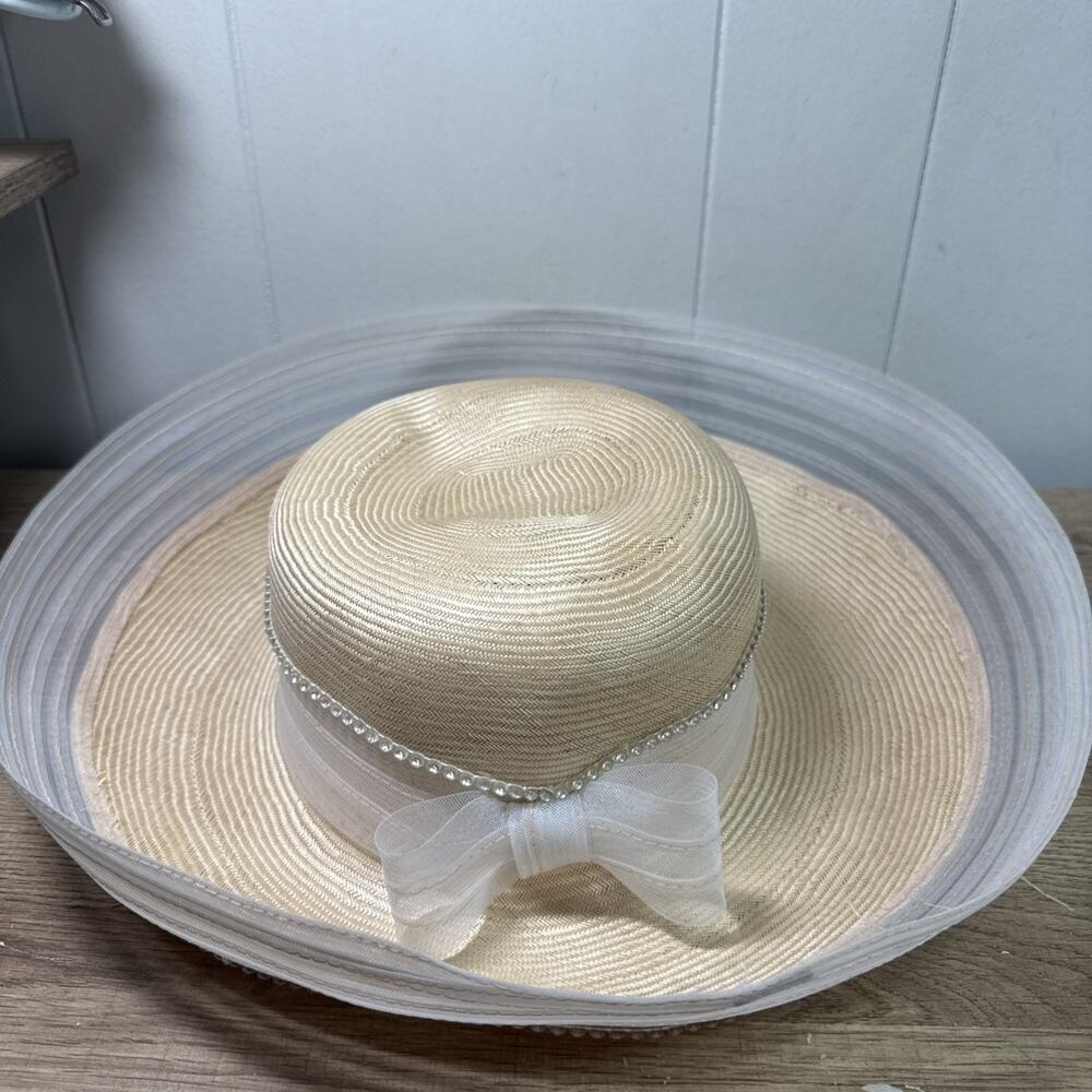 Jack McConnell Boutique Vintage Hat- Woman's Straw Hat/ Gems